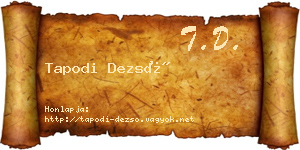 Tapodi Dezső névjegykártya