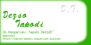 dezso tapodi business card